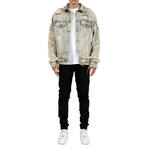 Wholesale High Quality <b>Men</b> <b>Denim</b> <b>Jacket</b> Long Sleeve With Zipper Blue Jeans <b>Jacket</b> Custom New Designs <b>Men's</b> <b>Jackets</b> - Product Image 2
