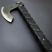 Hache forgée en acier à haute teneur en carbone de style nordique inspirée des Vikings, avec manche en bois, 20 pouces, outil de camping en plein air