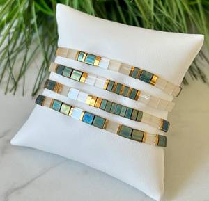 Custom Tila Beads Hidden Message Personalized Gold Plated Stretch Bracelet Gift for Mom or <b>Best</b> <b>Friend</b> - Product Image 4