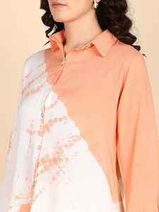 Camisa Informal de Manga Larga con Cuello Abotonado y Estampado Tie-Dye Hecha a Mano en Rayón para Mujer, Marca Maaesa, Corte Regular, Estilo Simple para Oficina, Primavera/Verano - Product Image 3