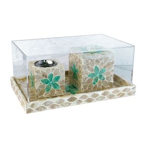 Ensemble Cadeau de Brûleur d'Encens et Boîte en Nacre Premium avec Couvercle Acrylique, Vente Chaude pour Ramadan, Aïd, Arabe, Vente en Gros - Product Image 2