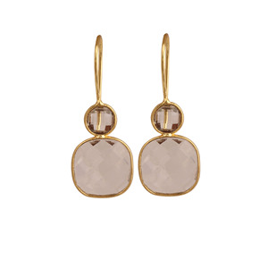 Elegant Gold Plated Crystal <b>Quartz</b> Drop Earrings Geometric Dangle Gemstone Jewelry Women Fashion Vintage Style - Product Image 2