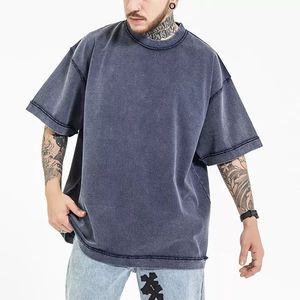 เสื้อยืดโอเวอร์ไซส์ผู้ชายสีเขียวล้วน คอตตอน แขนสั้น คอกลม ทรงลำลอง รุ่น OEM 2026 - Product Image 4