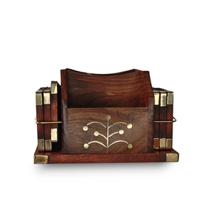 Vintage Rustic Indian Handicraft Handmade Solid Wood <b>Pan</b> Stand Traditional Decorative Living Room Organizer for Hand Tools - Product Image 1