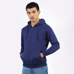 Sweat-shirt unisexe décontracté en molleton 100 % coton avec logo personnalisé, fermeture éclair, poches respirantes et col à capuche thermique pour homme - Product Image 5