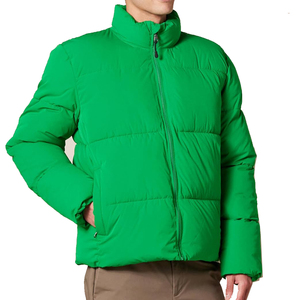 High Quality Men's Winter Puffer Jacket Custom Stand Collar with Hood Long Zipper Closure Casual Style Warm Outwear - Product Image 3