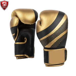 Gants de boxe SUMROOS SI en cuir noir et or, sangle de poignet réglable, équipement d'entraînement durable, protecteur et confortable, toutes saisons - Product Image 1