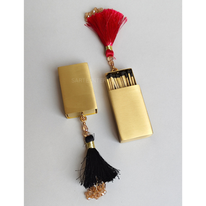 Premium Brass Matchbox Holder with Decorative Tassel for <b>Matchsticks</b> Tabletop Décor Luxury Hotels Restaurants Gift Shops - Product Image 3