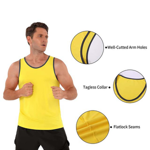 Camiseta sin mangas para gimnasio, para bordar o imprimir logotipos, diseño para verano, transpirable, de algodón tejido, para hombre. - Product Image 6