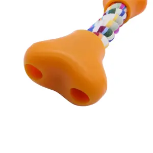 צעצוע של חבל עוס בצורת עצם עבור גורים של גזעים קטנים, בינוניים וגדולים בפנים ובחוץ