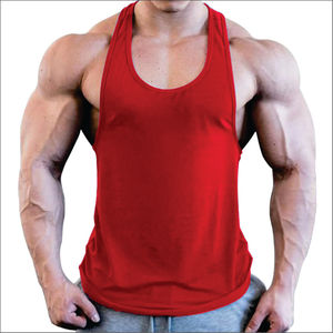 <b>Men</b> Gym <b>Singlet</b> Stringer Muscle Fit Tank Tops Fitness Workout Shirt Polyester/Cotton Breathable Chains Custom Design - Product Image 1