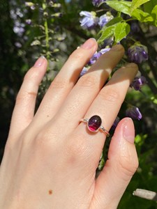 Handmade Oval Garnet Ring 925 Sterling Silver <b>Red</b> Gemstone Jewelry Women Gift Wholesale Elegant Minimal Design - Product Image 3