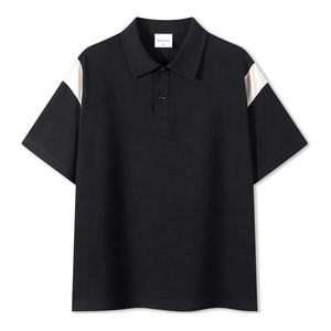 Polo de bloque de color de dos tonos de manga corta en blanco de algodón 100% de 240gsm de alta calidad para hombres y mujeres, venta al por mayor, Impresión de logotipo personalizado - Product Image 3