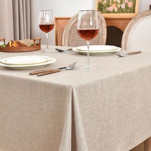 Tovaglie Rettangolari Beige in Finto Lino, 60 x 120 Pollici, Confezione da 2, per Tavoli da Pranzo Standard da 8 Posti - Product Image 2