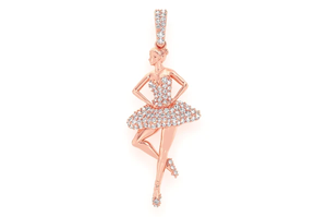 Pendentif Ballerine Iced Out en Or Blanc, Moissanite VVS, Collier de Luxe Hip Hop pour Femme - Product Image 2