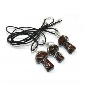 Alta calidad a granel al por mayor piedra semipreciosa artesanía colgante collar cristal Natural cuarzo Feng Shui estilo hongo colgante - Product Image 3