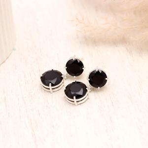 Boucles d'oreilles pendantes en onyx noir, coupe ronde, argent sterling 925 |   Bijoux en pierres précieuses noires naturelles |   Boucles d'oreilles pendantes élégantes faites à la main pour femme - Product Image 3