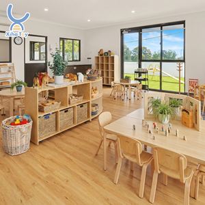 Conjunto de Muebles para Aula de Preescolar Montessori, Mesas y Sillas para Jardín de Infancia, Muebles para Aula Infantil para Guardería - Product Image 1