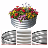 Potager surélevé rond durable en métal galvanisé, grand bac à plantes pour légumes, herbes et fleurs, produit ODM à bas prix