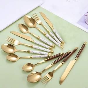Premium Gold Dining Collection Luxury Wedding Banquet <b>Flatware</b> Wholesale Export Supplier - Product Image 1