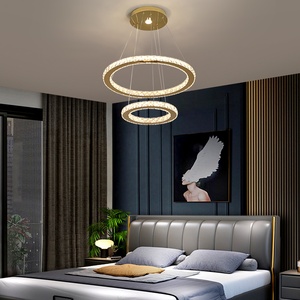 Hiện đại sang trọng 2 nhẫn vòng tròn đèn chùm ánh sáng mặt dây chuyền <span class=keywords><strong>Loft</strong></span> căn hộ Pha Lê Trần đèn chùm đèn nhà sản xuất - Product Image 3