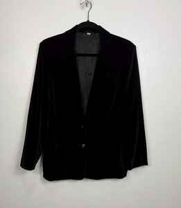 The Fashion Place Sears Veste blazer vintage en velours noir Taille - Product Image 2
