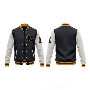 Nouvelle veste universitaire homme 2026, bleu marine avec manches blanches, style preppy, col rabattu, coupe droite, pour l'automne - Product Image 6