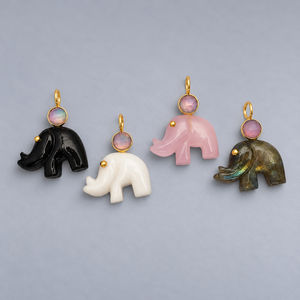 Colgante de hueso de perro de calcedonia rosa al por mayor, hecho a mano, con gema de plata, amuleto de animal, joyería chapada en oro, certificado por terceros - Product Image 6