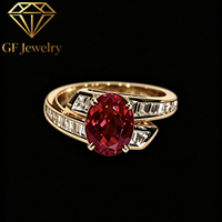 Bague de luxe rétro victorienne en or jaune 18 carats avec diamant taille princesse double rangée serti conique, certifiée IGI, pour banquet