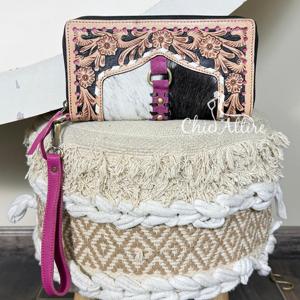 Nuevo Bolso de Mano Largo para Mujer, Estilo Occidental 2026, con Bloqueo RFID, Gran Capacidad, Cuero Repujado a Mano, con Correa para la Muñeca - Product Image 1