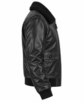 Blouson aviateur en cuir de vache véritable noir pour homme, doublure en sherpa, respirant, fermeture éclair, style moto, vêtements d'hiver