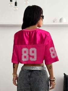 Jersey de Fútbol Corto Personalizado en Malla Rosa con el Número 89, Estilo Urbano para Mujer, Proveedor Mayorista OEM - Product Image 6