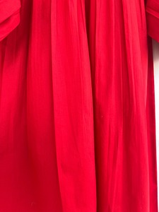 Robe longue en coton rouge uni pour femme, manches longues, coupe ample, tenue d'été élégante, tenue de soirée, tenue festive - Product Image 3