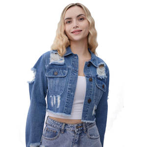 Chaqueta Vaquera para Mujer, Estilo Vintage, Chaqueta de Mezclilla Informal, Abrigo de Mezclilla Sólido, Ropa de Moda para Mujer para Otoño - Product Image 1