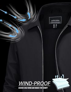 Veste softshell imperméable pour homme avec doublure en polaire, coupe-vent léger, imperméable à capuche pour les sports de plein air - Product Image 3