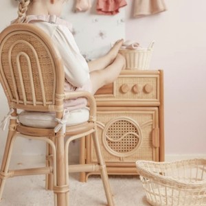 เครื่องซักผ้าของเล่นน่ารักสำหรับเด็กเล่นบทบาทสมมติ ราคาประหยัด ทำจากหวายธรรมชาติ - Product Image 4