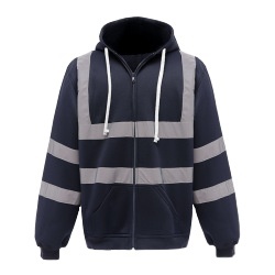 Chaqueta de Trabajo Reflectante de Alta Visibilidad para Hombre, Impermeable, con Capucha y Bolsillos, Abrigo de Seguridad para Invierno, Diseño con Bloques de Color - Product Image 2
