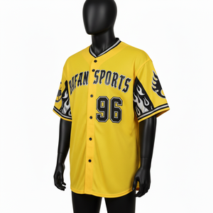 T-shirt 100% coton pour homme, coupe ample, imprimé, style baseball, avec empiècements en maille respirante en polyester, logo personnalisé en twill. - Product Image 4