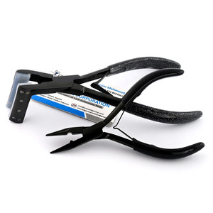 Meilleure qualité perles noires pince à sertir outil de bricolage ruban dans les extensions ensembles de pinces en acier inoxydable anti-dérapant Grip Micro Link Pliers - Product Image 6