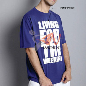 T-shirt Homme Personnalisé 100% Coton avec Logo 3D en Relief, Coupe Oversize, Impression Gonflée, 330g, Grammage Lourd, Respirant, Anti-boulochage, Col Rond Tricoté – Vente en Gros - Product Image 2