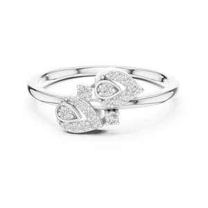 Anillo de Moissanita de Lujo con Diseño de Hoja para Mujer |   Diseño Floral Minimalista |   Engaste Micro Pavé |   Plata de Ley con Rodio |   Joyería para Fiestas - Product Image 5