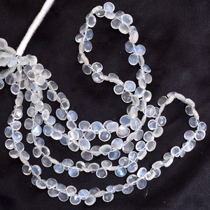 AAA Moonstone 5mm-6mm Heart Briolette Faceted <b>Beads</b> Natural White Moonstone Semiprecious Gemstone <b>Loose</b> <b>Beads</b> For Jewelry Making - Product Image 4