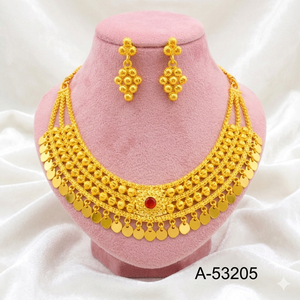 Luxury Traditional Princess Cut Necklace Set with Earrings & Headpiece for Women Party Gold Silver Plated A-53208 - Product Image 4