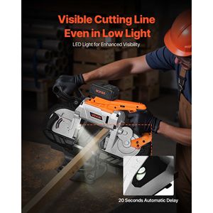 Portable 20V Band <b>Saw</b> Kit 5 Inches Deep Cut AC 110V 360W Brushless Motor 4.0 Ah Battery Cordless Compact Power <b>Saws</b> - Product Image 5