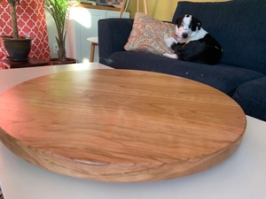 Wood Double Tier <b>Rotating</b> Tray Smooth-Spin Lazy Susan for Tabletop Spice Serving - Product Image 2