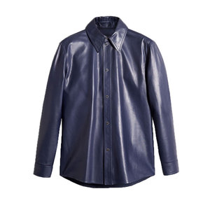 New Design Long Sleeve Stylish Men's Premium Hight Quality Leather <b>Shirt</b> Customized Logo & Size Classic Leather <b>Shirt</b> for Men - Product Image 1