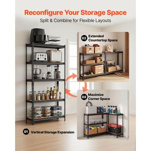 Étagères de garage à 5 niveaux, capacité de 3000 lb, étagère utilitaire en métal robuste, unité de rangement réglable à 5 niveaux - Product Image 4