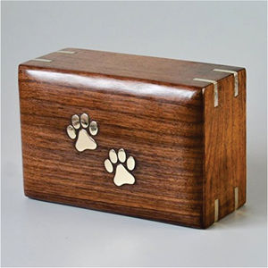 Handcrafted Wooden Pet Urn <b>Box</b> with Brass Paw Print Inlay Custom Pet Cremation <b>Memorial</b> Ashes <b>Keepsake</b> <b>Box</b> for Dogs Cats Urns - Product Image 1