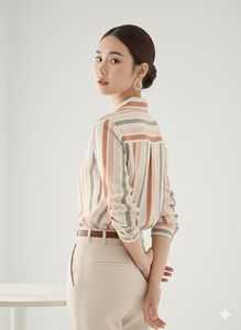 Women's Floral Printed Button Down <b>Western</b> <b>Shirt</b> with Collar Neck and Rolled-Up Long Sleeves in Relaxed Fit - Product Image 3