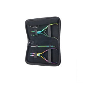 Kit professionnel d'extensions capillaires en acier inoxydable avec outils et accessoires de coiffure, pinces à extensions, outil à boucles, aiguille à crochet - Product Image 3